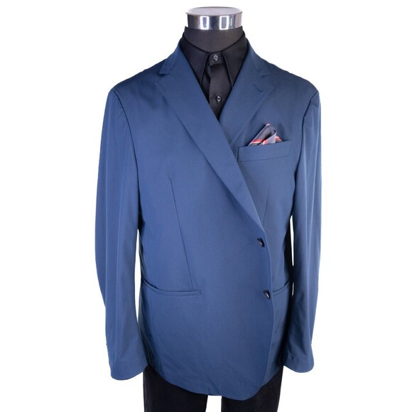 Sene Solid Blue Sport Blazer Unstructured Blazer Jacket Coat Size 52S NWOT - Picture 2 of 14